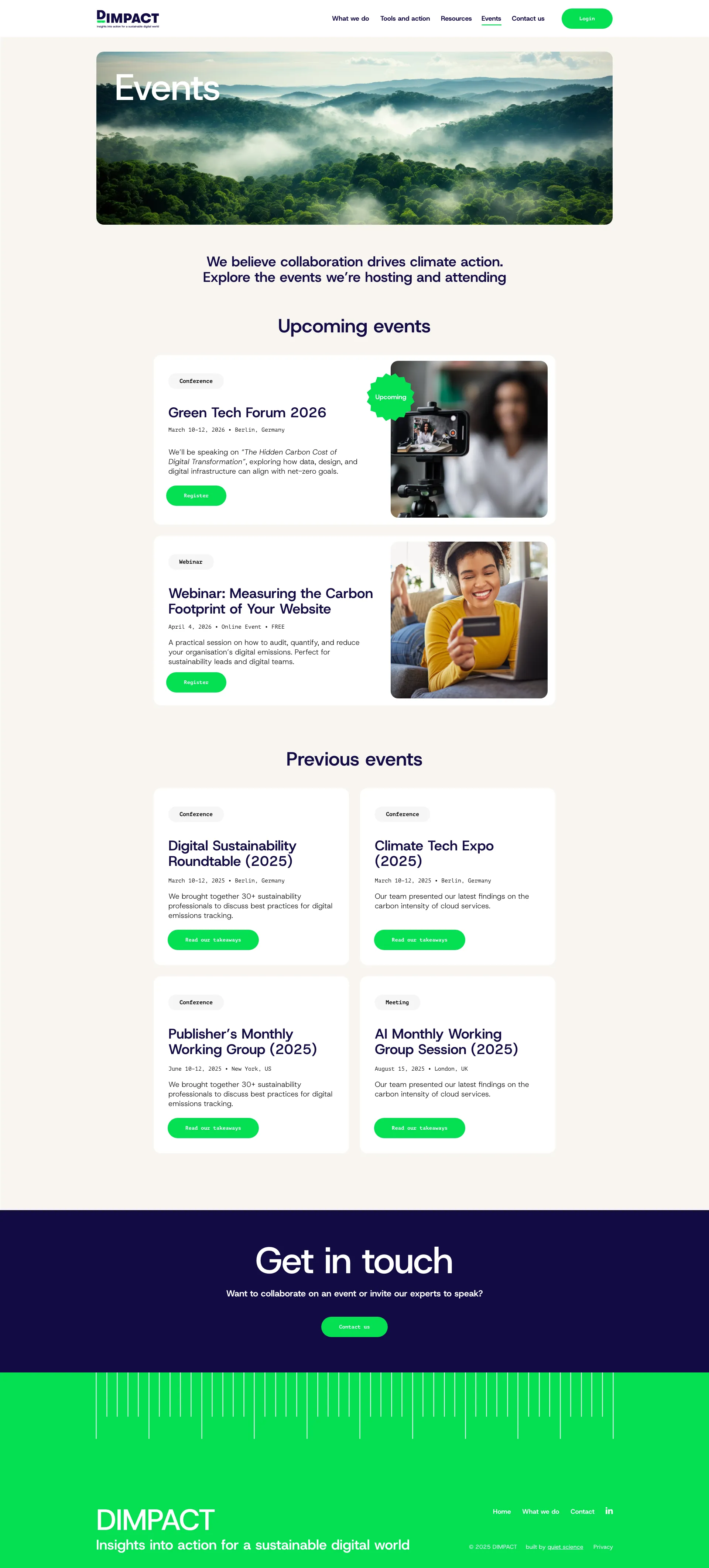 Events DIMPACT events UX design